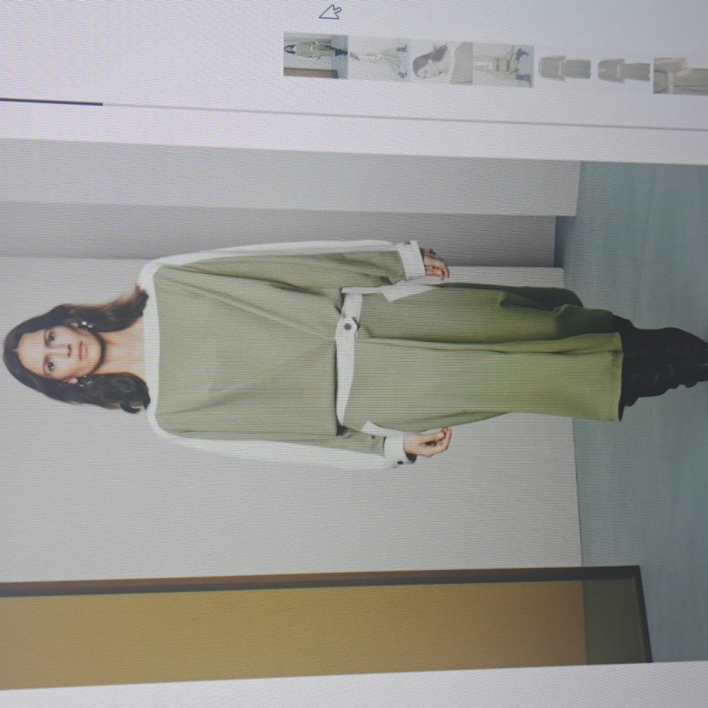 Zara Olive Green and White Two-Piece Dress Set